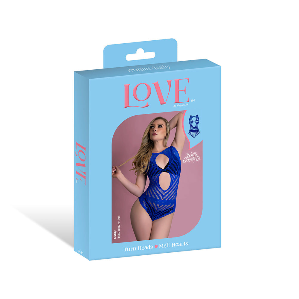Magic Silk Seamless Teddy in Blue O/S