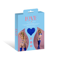 Magic Silk Seamless Bra, Panty & Thigh Highs Set Blue O/S