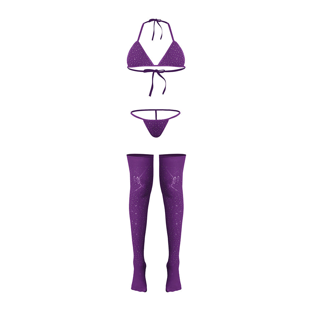 Magic Silk Seamless Bra, Panty & Thigh Highs Set