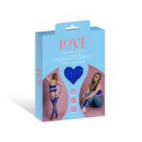 Magic Silk Seamless Cami & Gartered Thigh High - Blue O/S