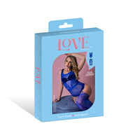 Magic Silk Seamless Gartered Bodystocking Blue O/S
