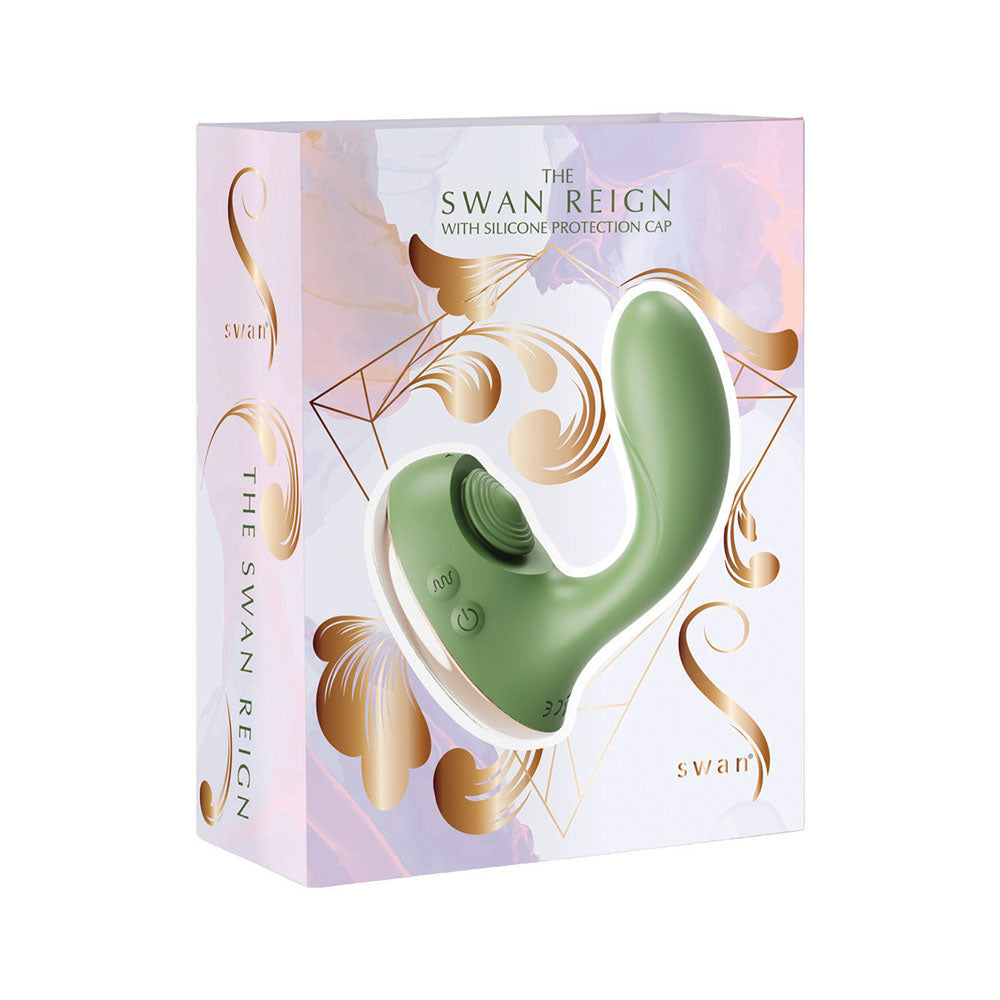 Swan Reign Dual Stimulator Green - Luxurious Pleasure