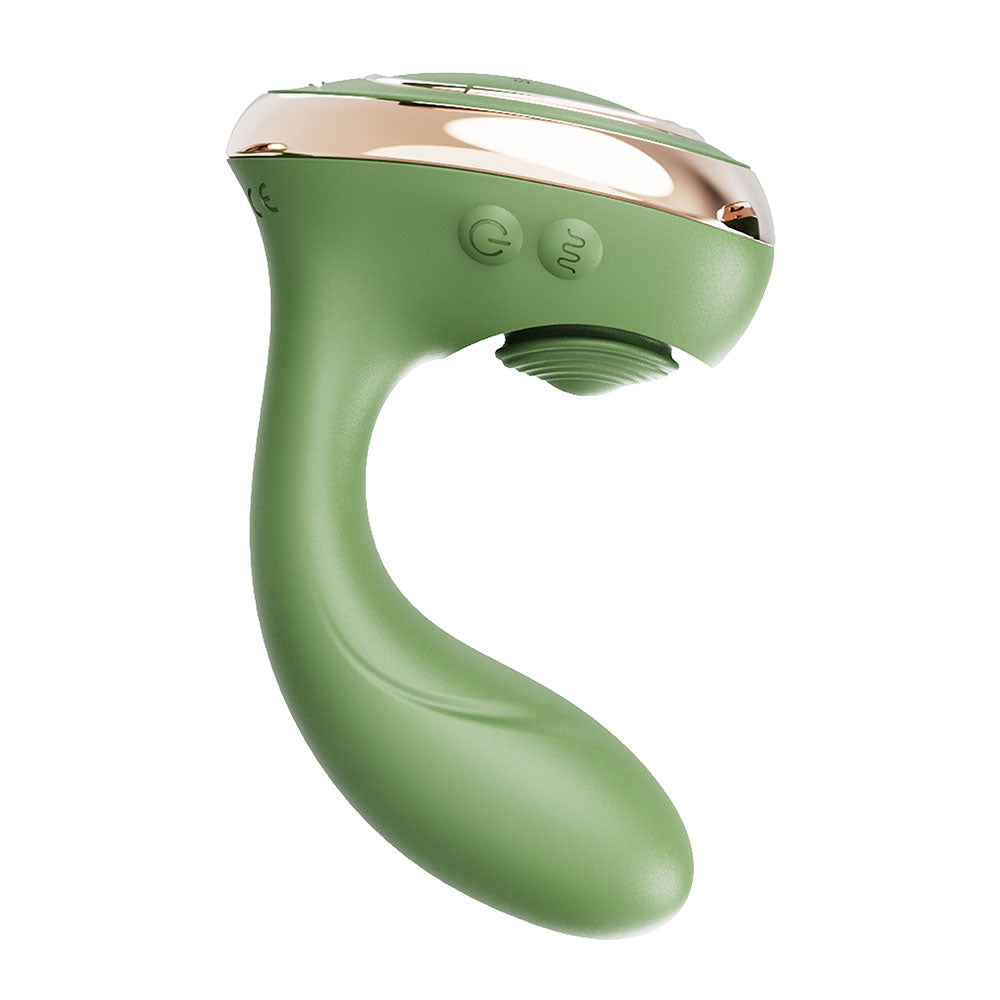 Swan Reign Dual Stimulator Green - Luxurious Pleasure