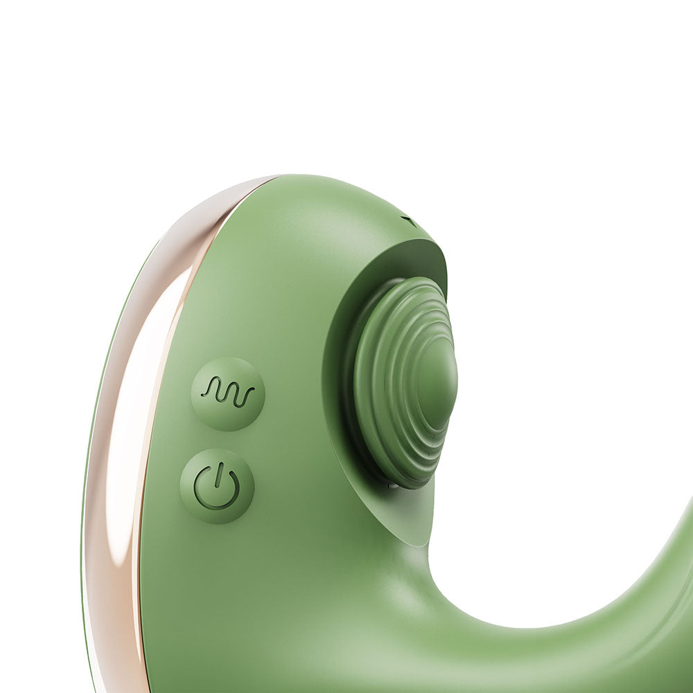 Swan Reign Dual Stimulator Green - Luxurious Pleasure