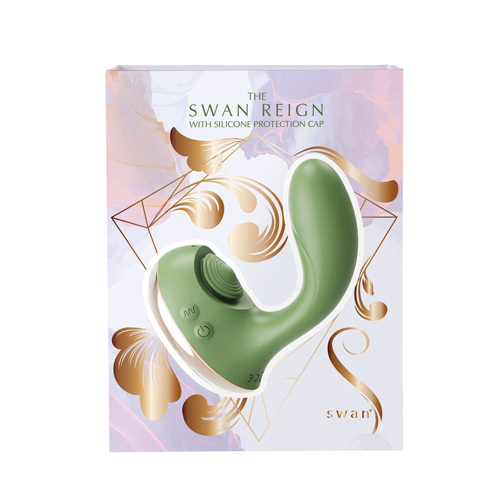 Swan Reign Dual Stimulator Green - Luxurious Pleasure