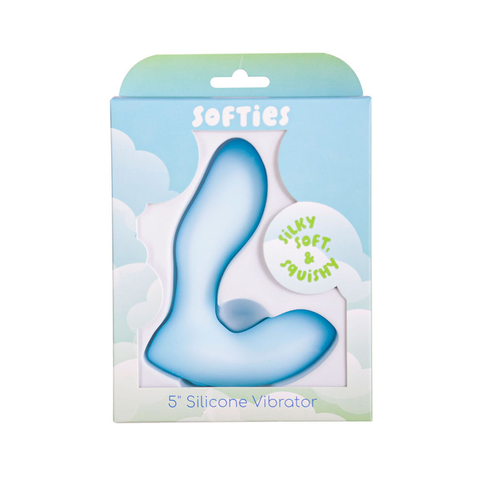 Softies Silicone Vibrator - 5in Blue