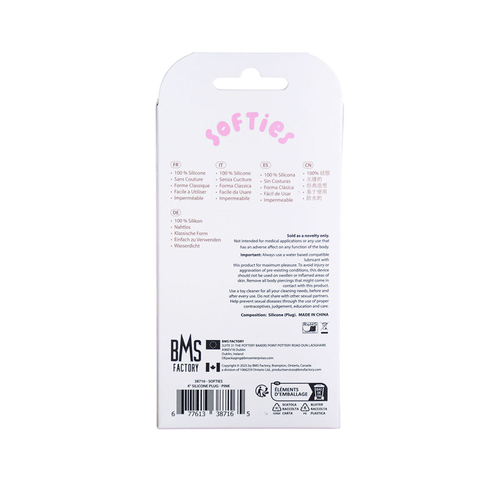 Softies Dual Layer Butt Plug 4in in Pink