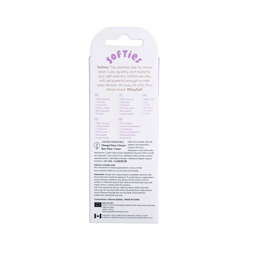 Softies Dual Layer Bullet - 4in Purple