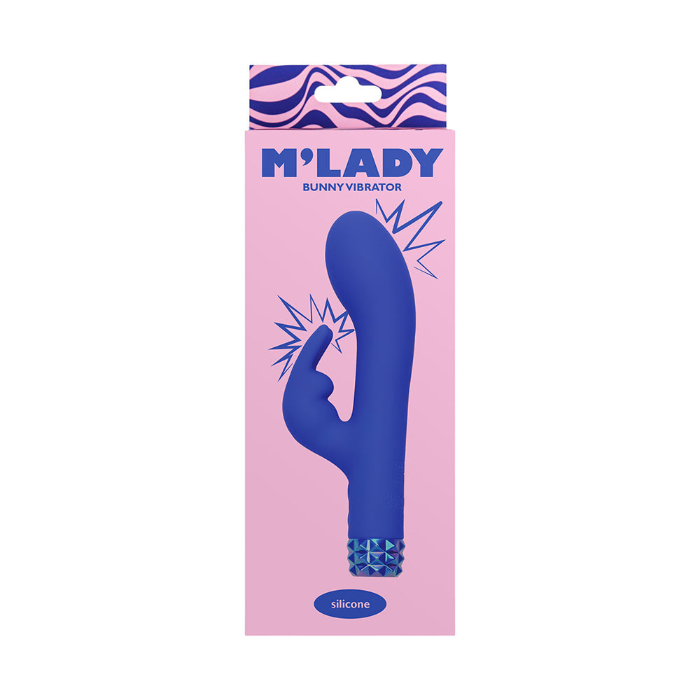 M'Lady Bunny Vibrator 6in Blue