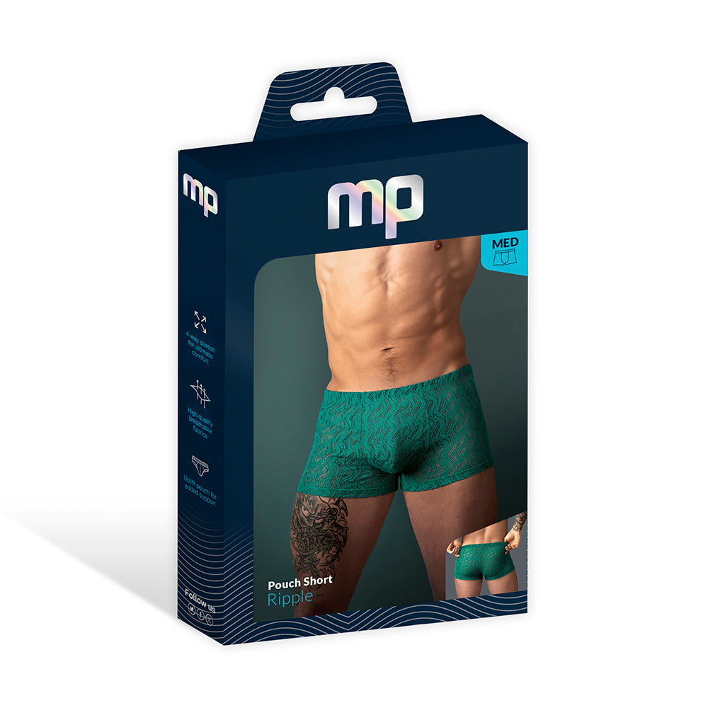 Male Power Ripple Pouch Short - Teal