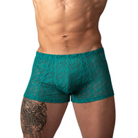 Male Power Ripple Pouch Short - Teal