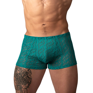 Male Power Ripple Pouch Short - Teal XL