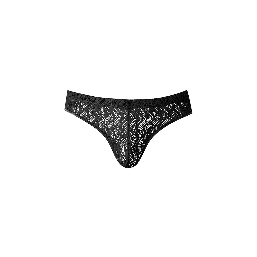 Male Power Ripple Moon Jock - Black