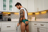 Male Power Ripple Moon Jock - Teal S/M