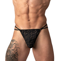 Male Power Ripple Micro V String Black S/M