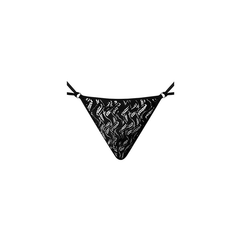Male Power Ripple Micro V String Black S/M