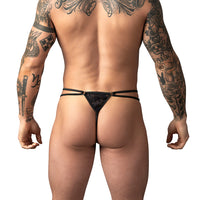 Male Power Ripple Micro V String Black L/XL