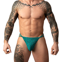 Male Power Ripple Micro V String - Teal