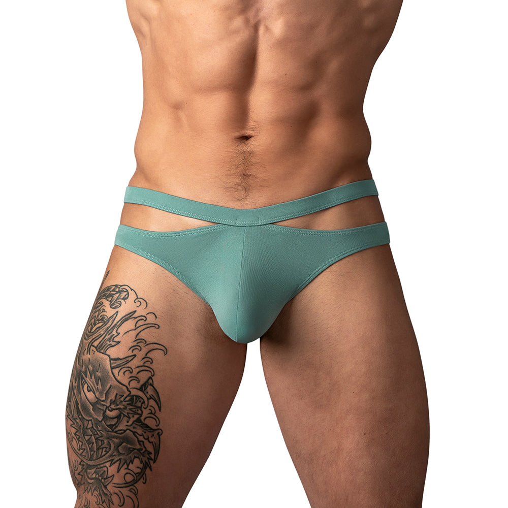 Eco Cozy Cutout Thong Green S/M