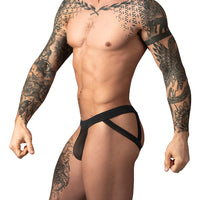 Male Power Mesh 2.0 Strappy Ring Jock - Black