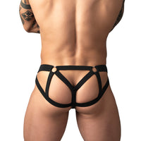 Male Power Mesh 2.0 Strappy Ring Jock - Black