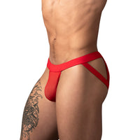 Male Power Mesh 2.0 Strappy Ring Jock - Red S/M