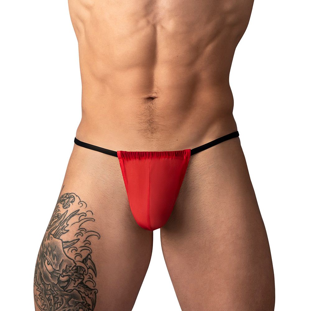 Male Power Mesh 2.0 G-String - Red O/S