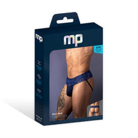 Male Power Sassy Lace Skirt Jock - Navy S/M