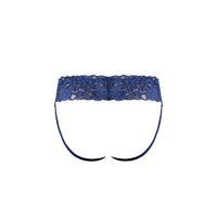 Male Power Sassy Lace Skirt Jock - Navy S/M