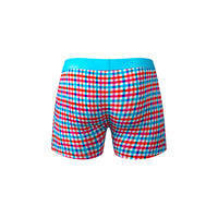 Male Power So Cumfy Gingham Boxer Brief - Turquoise S
