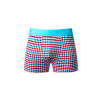 Male Power So Cumfy Gingham Boxer Brief - Turquoise