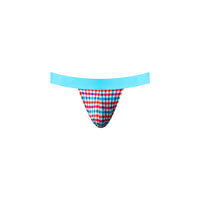 Male Power So Cumfy Gingham Jock Turquoise S/M