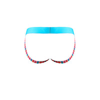 Male Power So Cumfy Gingham Jock Turquoise L/XL