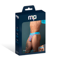 Male Power So Cumfy Gingham Thong in Turquoise S/M