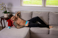 Male Power So Cumfy Gingham Thong in Turquoise S/M