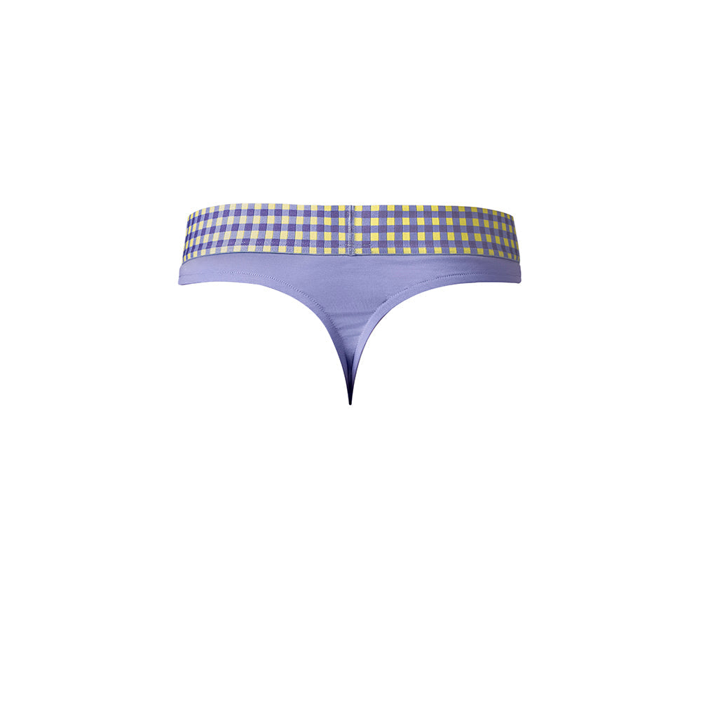 So Cumfy Gingham Thong Purple L/XL