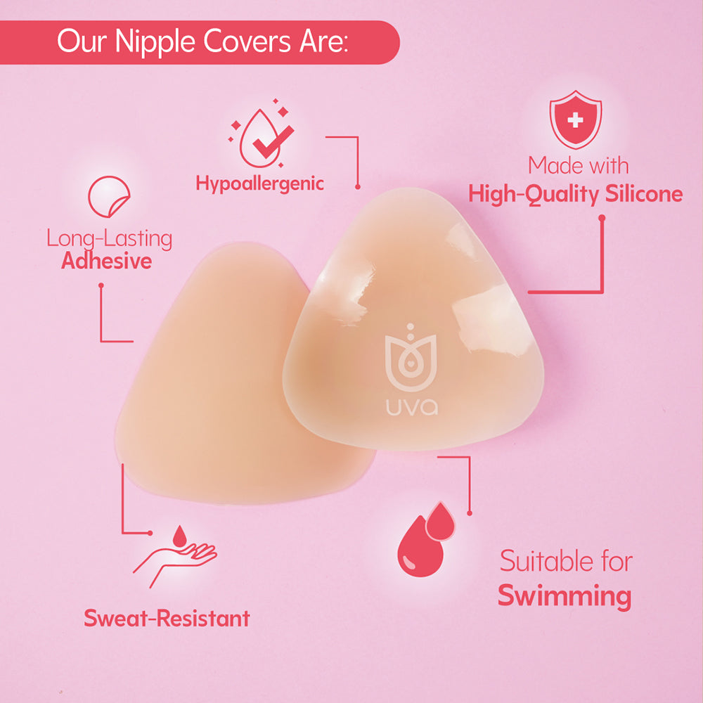 UVA Triangular Nipple Covers Caramel for Discreet Style