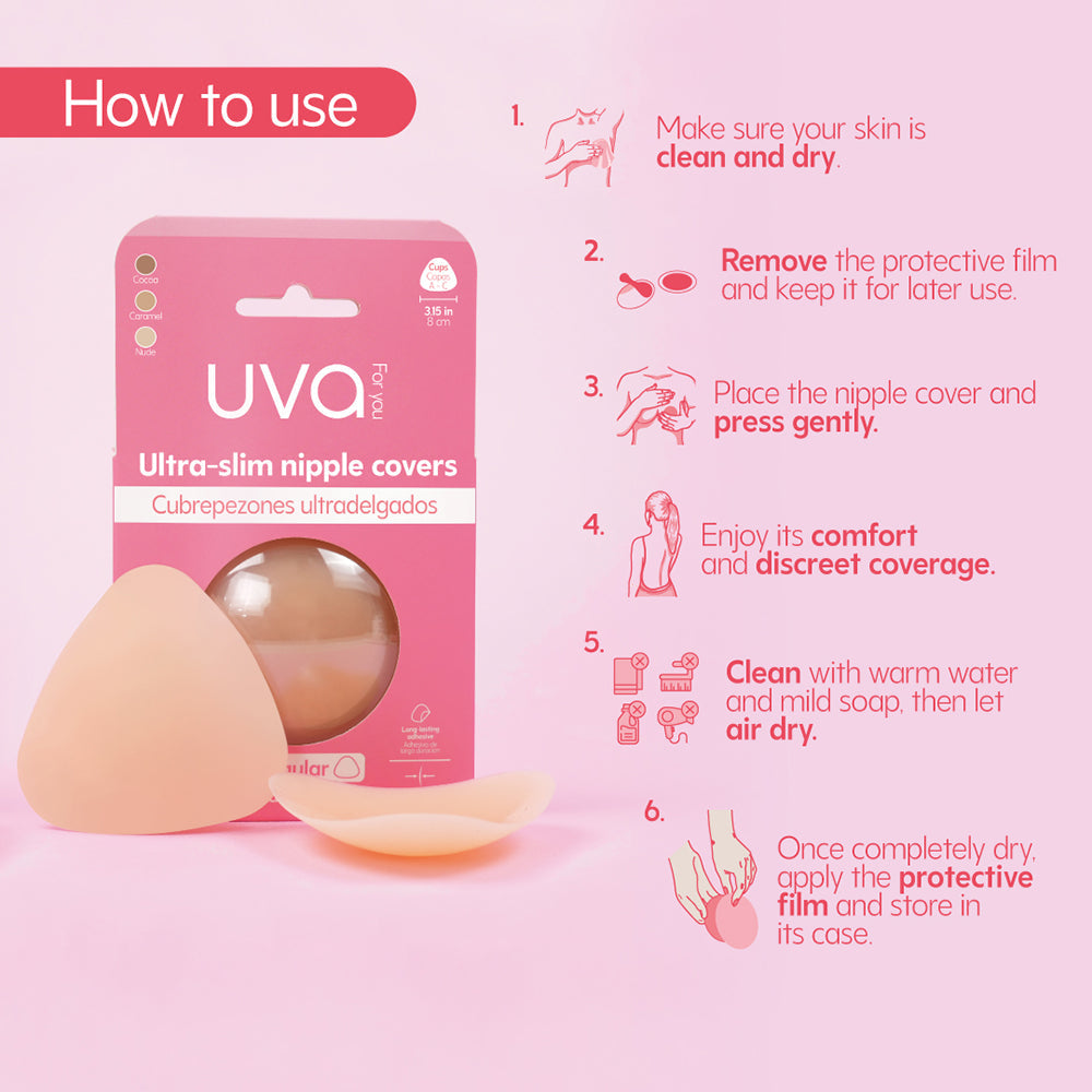 UVA Triangular Nipple Covers Caramel for Discreet Style
