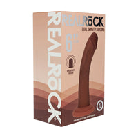 Realrock Dual Density Silicone Realistic Curved Dildo - 6 in. Brown