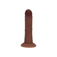 Realrock Dual Density Silicone Realistic Curved Dildo - 6 in. Brown