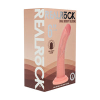Realrock Dual Density Silicone Realistic Curved Dildo 6 in. Beige