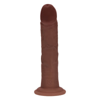 Realistic Dual Density Silicone Curved Dildo 8 in. Brown