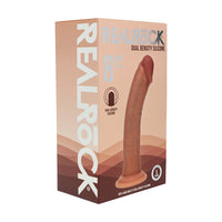 Realistic Dual Density Silicone Curved Dildo 8 in. Tan