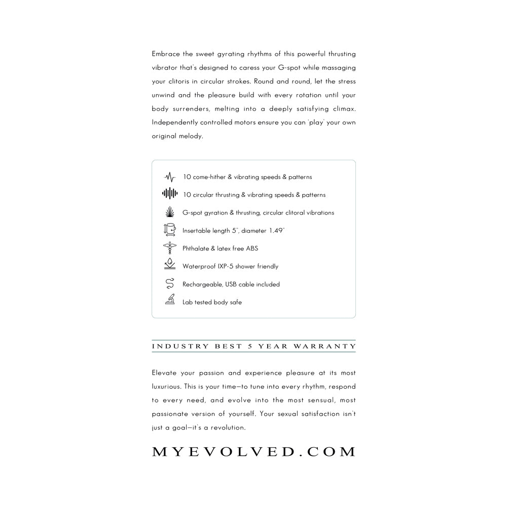 Evolved Rub Me Tender G-Spot Gyration & Thrusting Vibrator