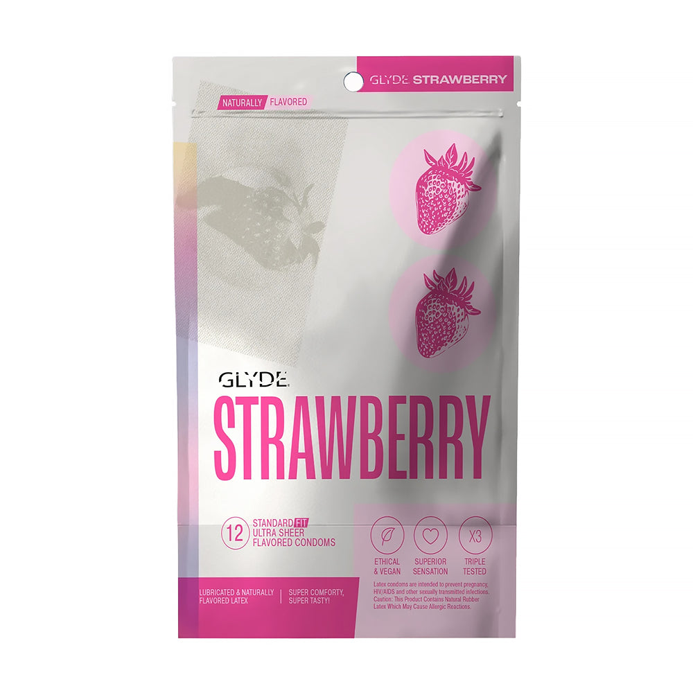 GLYDE Condom Strawberry 12-Count