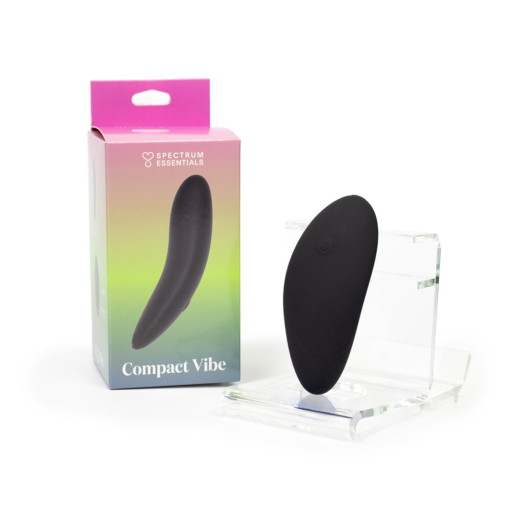 Spectrum Essentials Rechargeable Silicone Compact Vibrator - Black