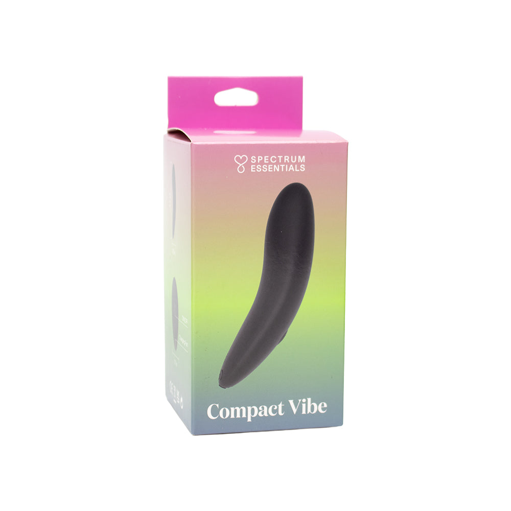 Spectrum Essentials Rechargeable Silicone Compact Vibrator - Black