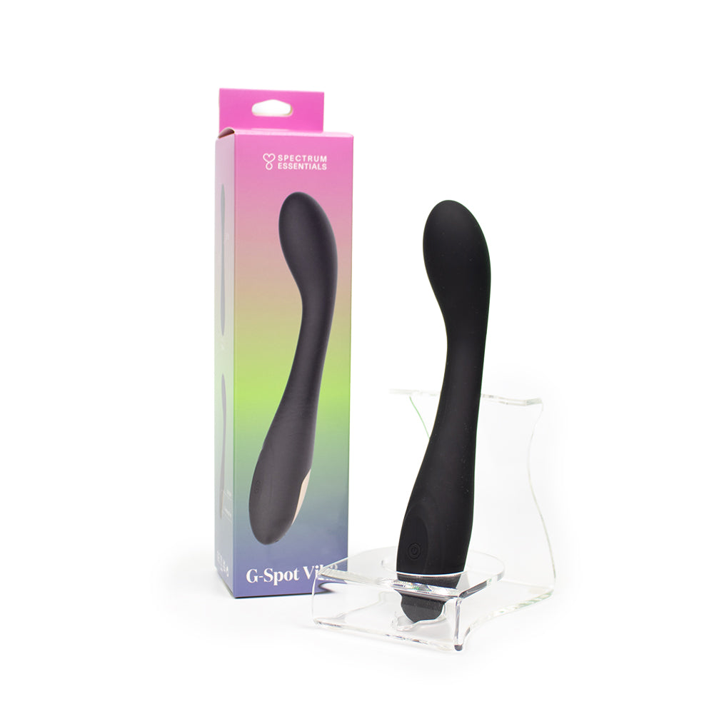 Spectrum Essentials Rechargeable Silicone G-Spot Vibrator - Black