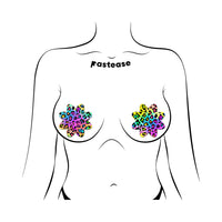 Pastease Rainbow Cheetah Leopard Print Petal Breast Pasties