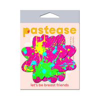 Pastease Neon Pink Graffiti Paint Splatter Petal Breast Pasties